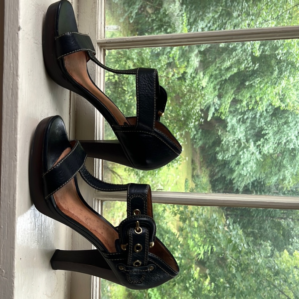 Frye gabby Buckley 4 inch all leather heels, black